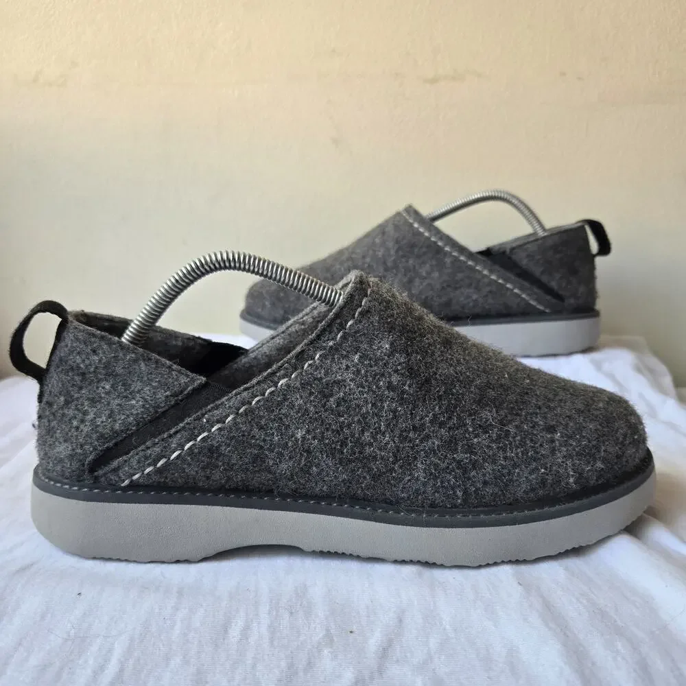 Samuel Hubbard Spring Back Men's Felt Slippers Shoes Charcoal Gray Size 9.5